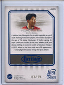2025 Futera Unique World Football Son Heung-Min Heritage Sapphire 3/19