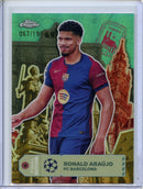 2024-25 Topps Chrome UEFA Club Comps Ronald Araujo Final Destination Aqua 67/199