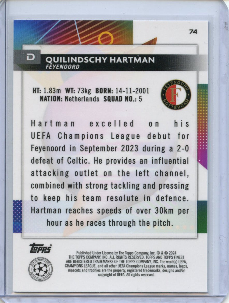 2023-24 Topps Finest UEFA Club Competitions Quilindschy Hartman