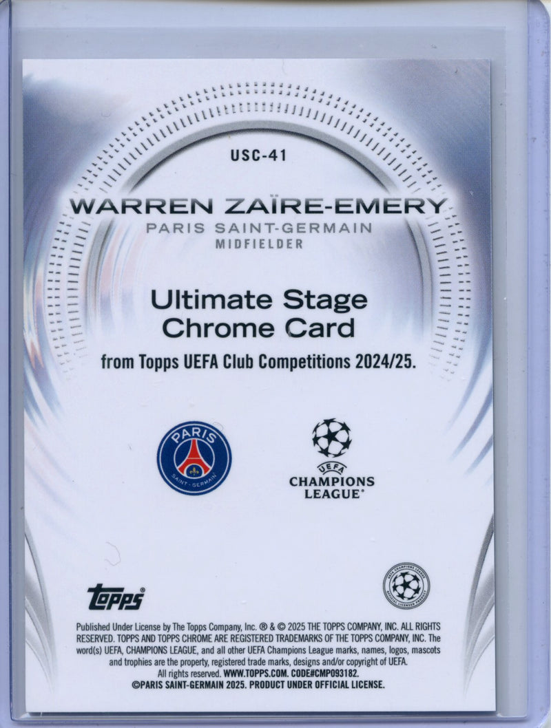 2024-25 Topps UEFA CC Warren Zaire-Emery Ultimate Stage Chrome
