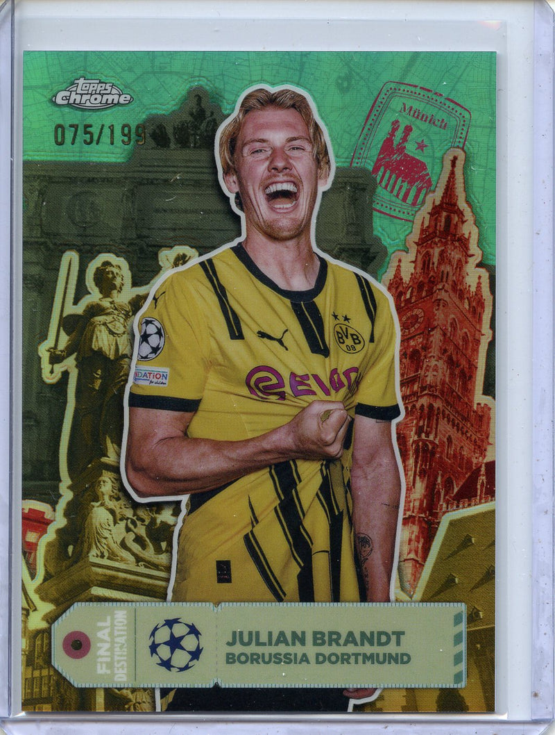 2024-25 Topps Chrome UEFA Club Comps Julian Brandt Final Destination Aqua 75/199