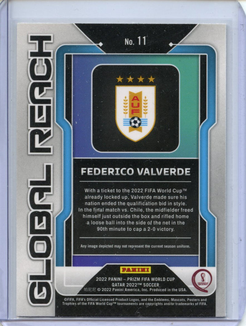 2022 Panini Prizm FIFA World Cup Qatar Federico Valverde Global Reach