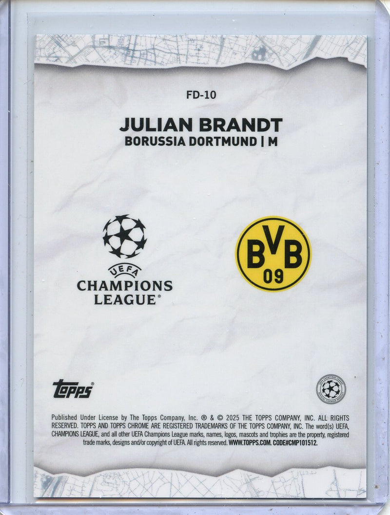 2024-25 Topps Chrome UEFA Club Comps Julian Brandt Final Destination Aqua 75/199