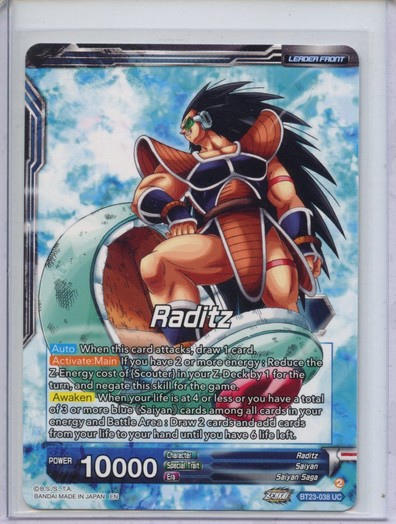 Raditz, the Invasion Begins - Perfect Combination BT23-038 UC Foil