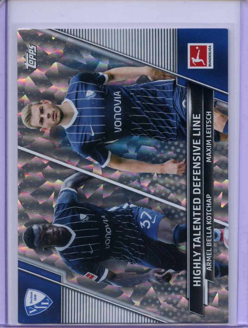 2021-22 Topps Bundesliga Soccer Armel Bella Kotchap/Maxim Leitsch Highly Talented Defensive Line Speckle Foil