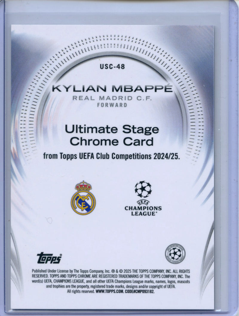 2024-25 Topps UEFA CC Kylian Mbappe Ultimate Stage Chrome