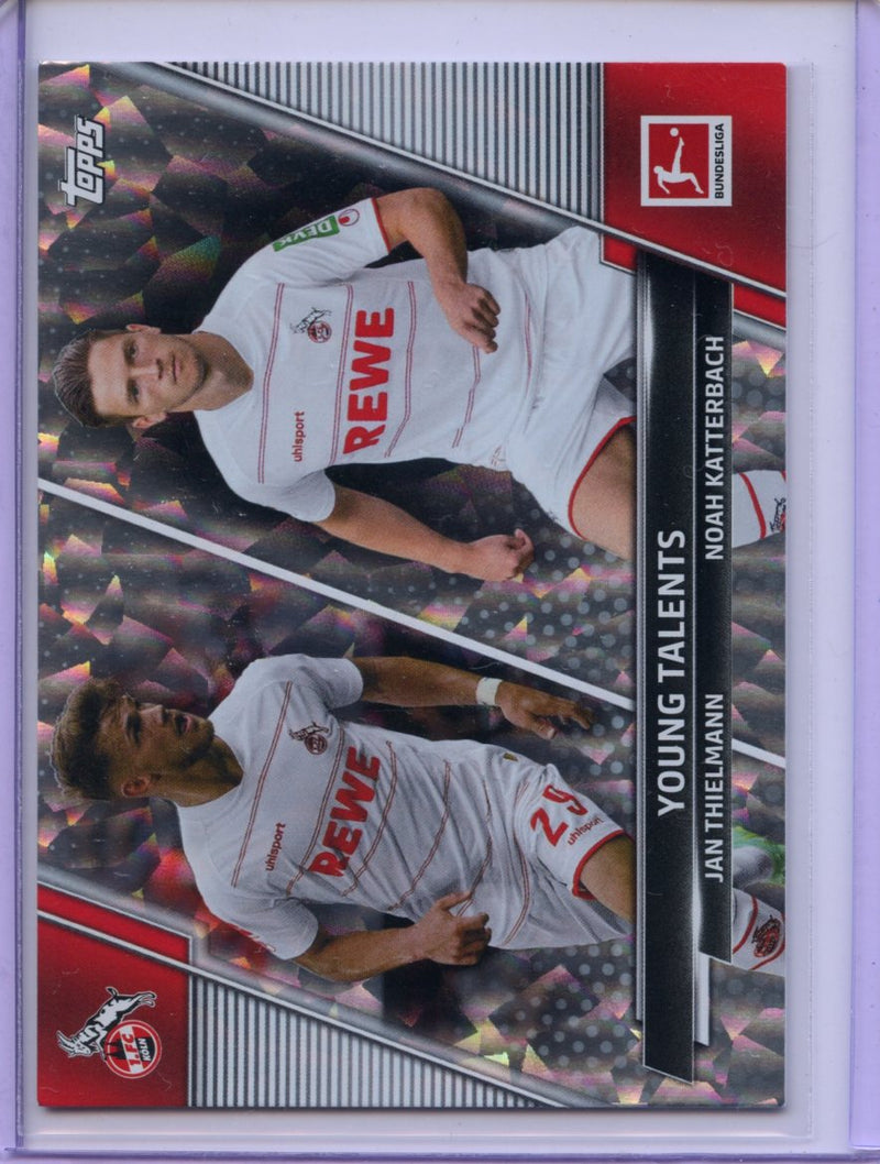 2021-22 Topps Bundesliga Soccer Jan Thielmann/Noah Katterbach Young Talents Speckle Foil