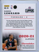 2020-21 Panini NBA Chronicles Kawhi Leonard