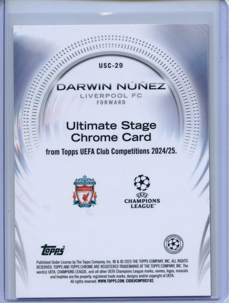 2024-25 Topps UEFA CC Darwin Nunez Ultimate Stage Chrome