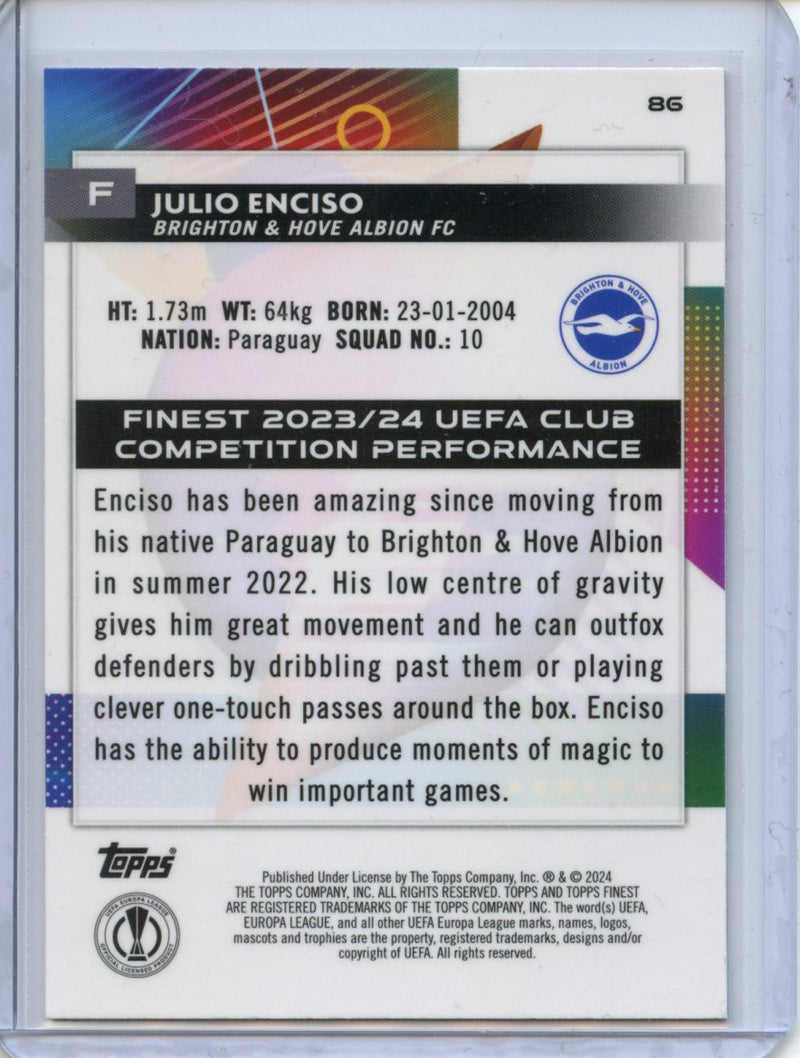 2023-24 Topps Finest UEFA Club Competitions Julio Enciso