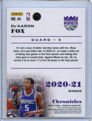2020-21 Panini NBA Chronicles De'Aaron Fox