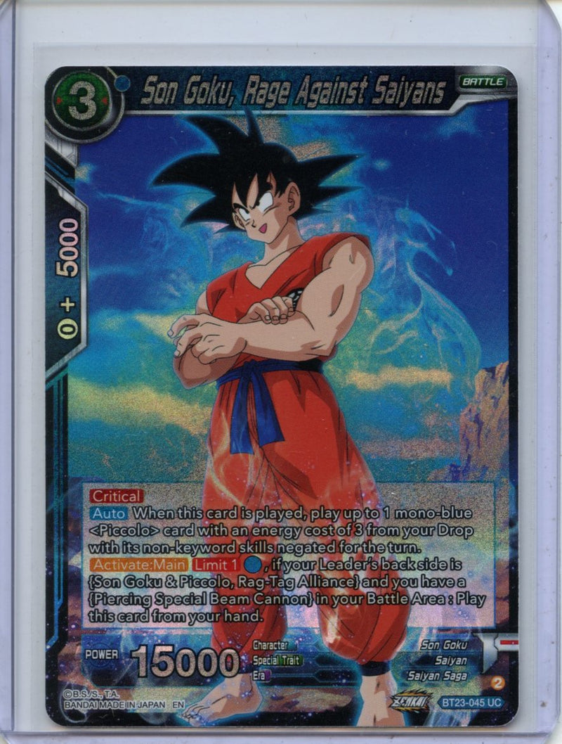 Son Goku, Rage Against Saiyans - Perfect Combination BT23-045 UC Foil