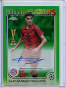 2024-25 Topps Chrome UEFA Club Comps Aleksandar Pavlovic Green Autographs 37/99