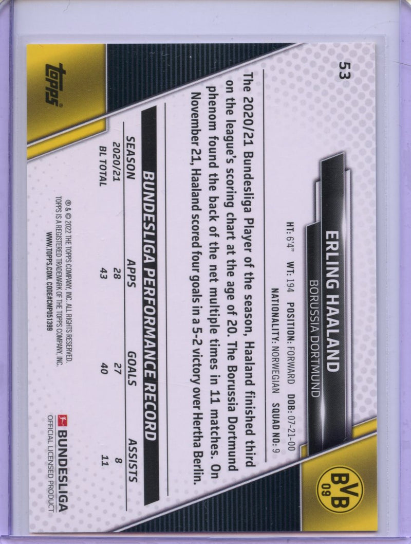 2021-22 Topps Bundesliga Soccer Erling Haaland