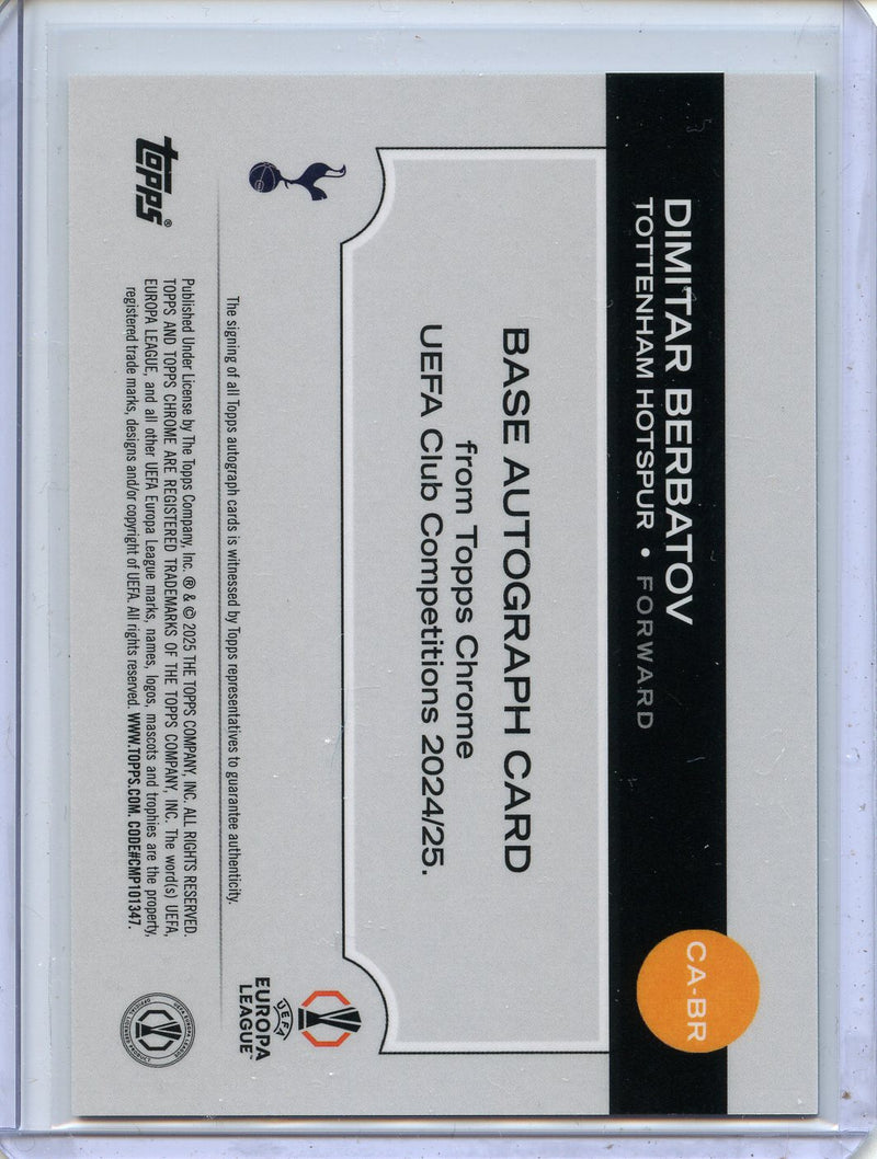 2024-25 Topps Chrome UEFA Club Comps Dimitar Berbatov Green Lava Autographs 92/99