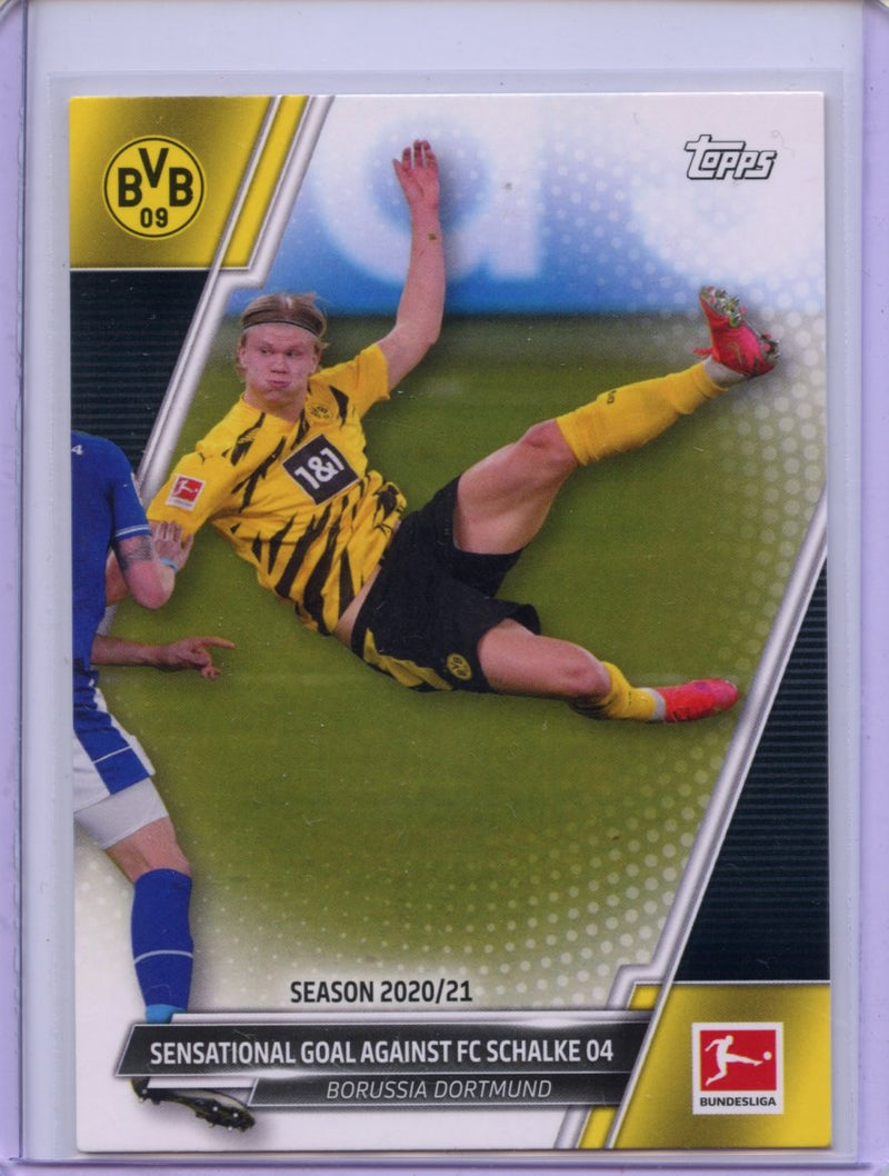2021-22 Topps Bundesliga Soccer Erling Haaland Sensational Goal Against FC Schalke 04