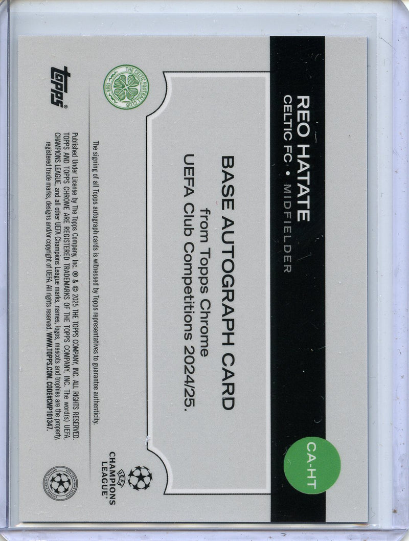 2024-25 Topps Chrome UEFA Club Comps Reo Hatate Blue Lava Autographs 49/150