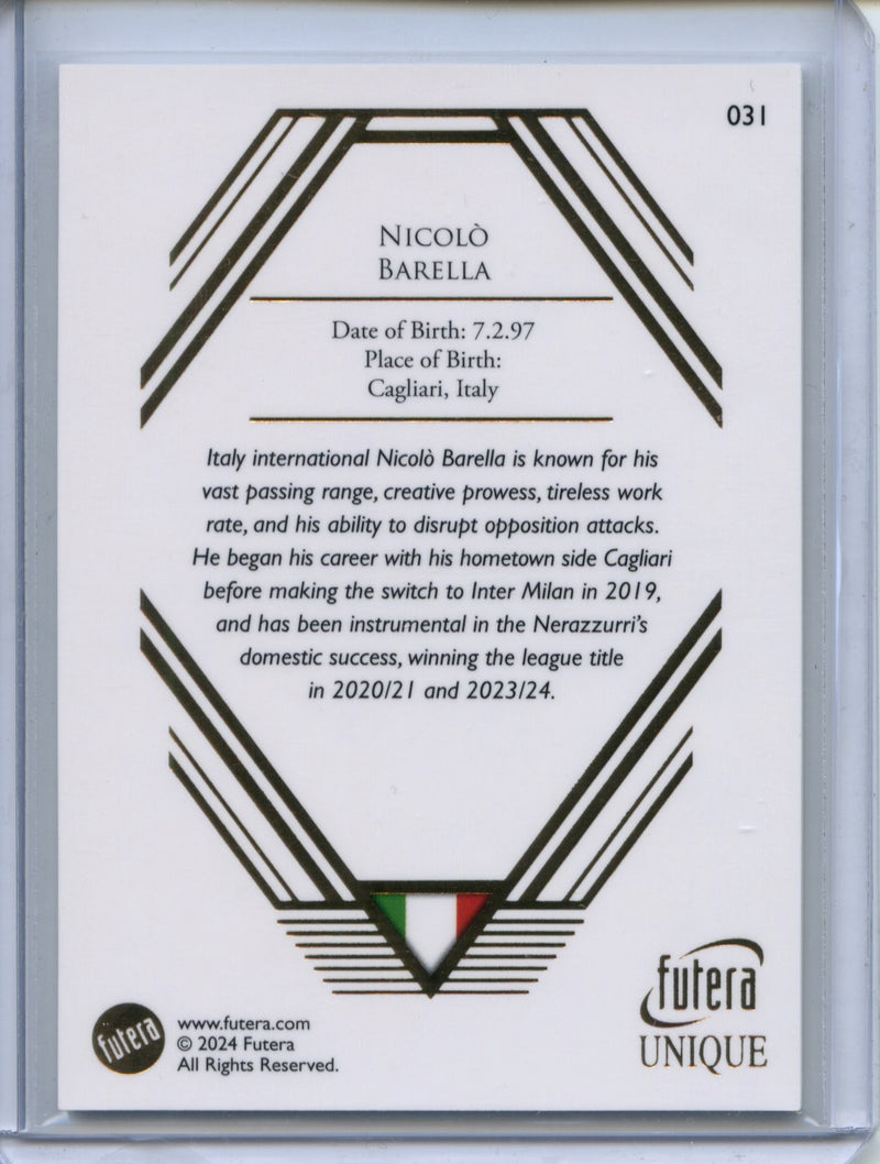 2024 Futera Unique World Football Nicolo Barella