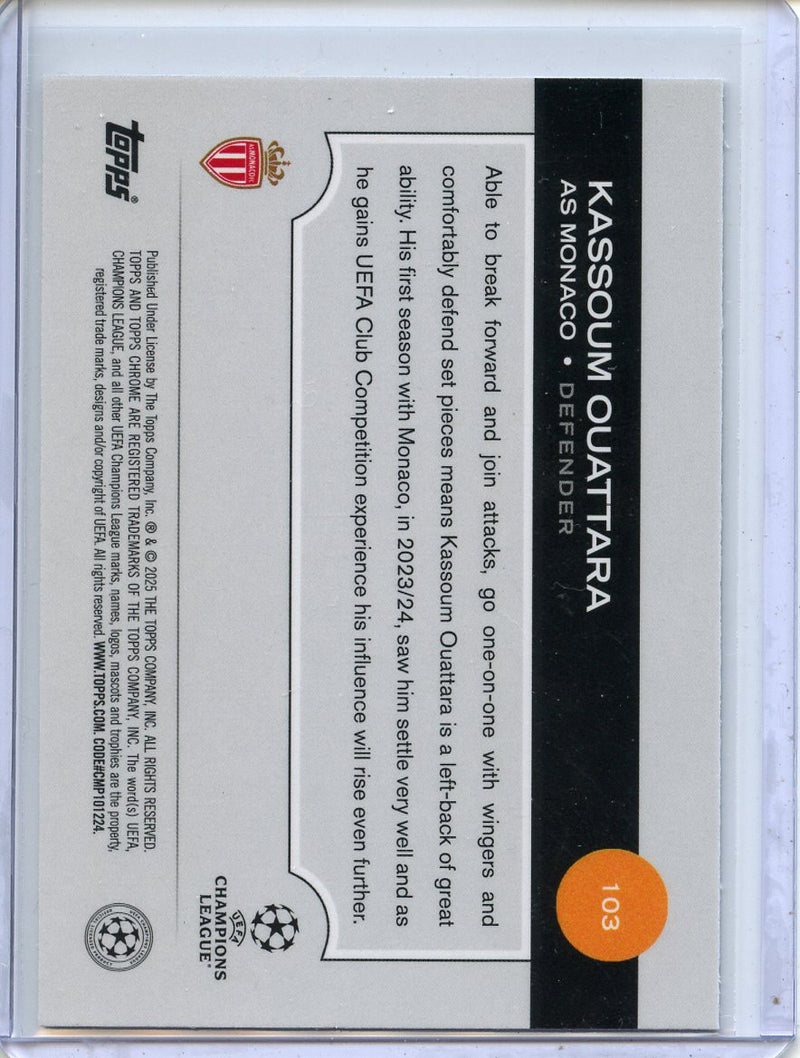 2024-25 Topps Chrome UEFA Club Comps Kassoum Ouattara Wave