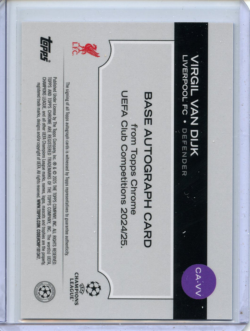 2024-25 Topps Chrome UEFA Club Comps Virgil Van Dijk Blue Autographs 34/150