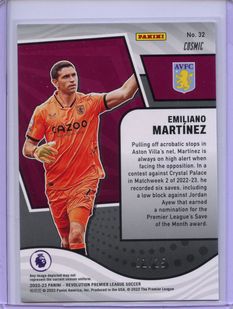 2022-23 Panini Revolution Premier League Emiliano Martinez Cosmic 1/25