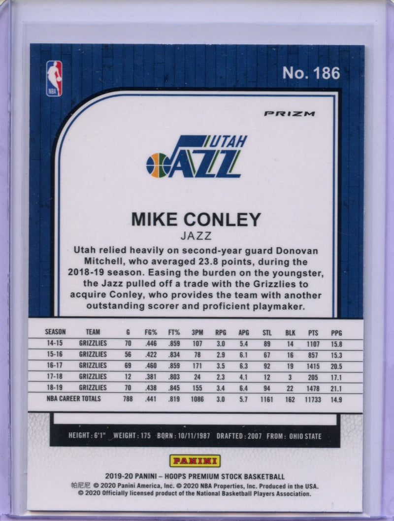 2019-20 Hoops Premium Mike Conley Green Prizm