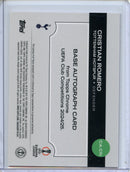 2024-25 Topps Chrome UEFA Club Comps Cristian Romero Pink Lava Autographs 46/250