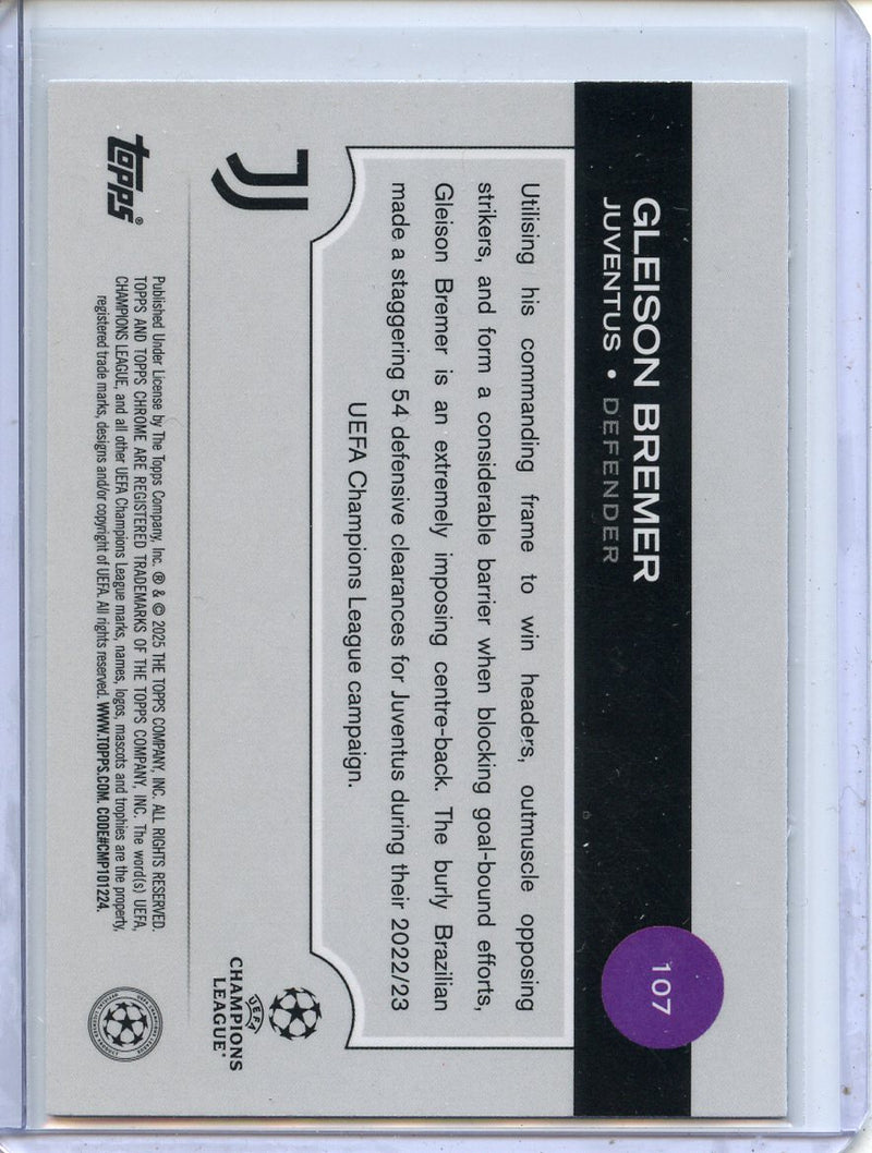 2024-25 Topps Chrome UEFA Club Comps Gleison Bremer Wave