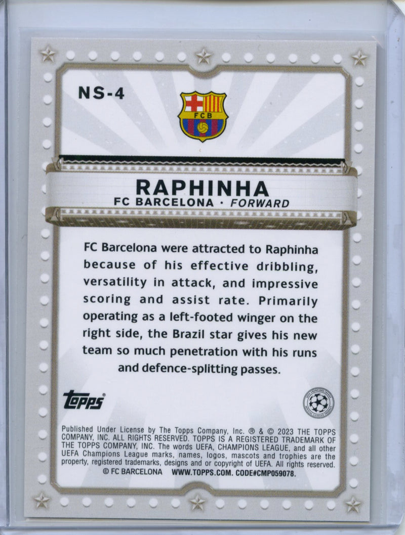 2022-23 Topps UEFA Club Competitions Raphinha Now Starring