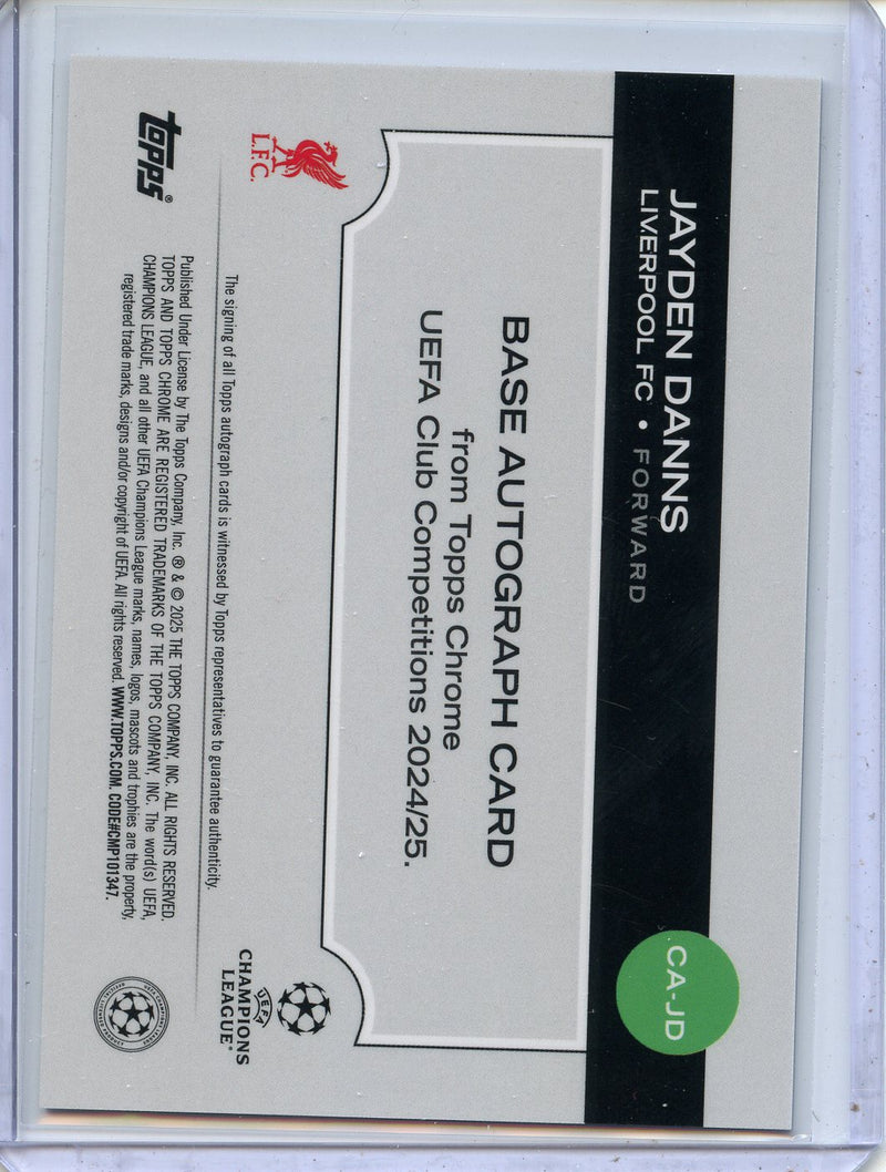 2024-25 Topps Chrome UEFA Club Comps Jayden Danns Autographs