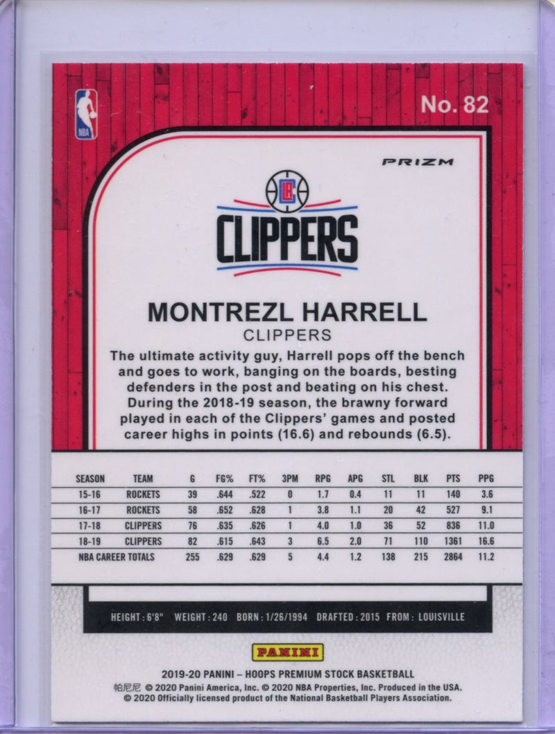 2019-20 Hoops Premium Montrezl Harrell Blue Prizm