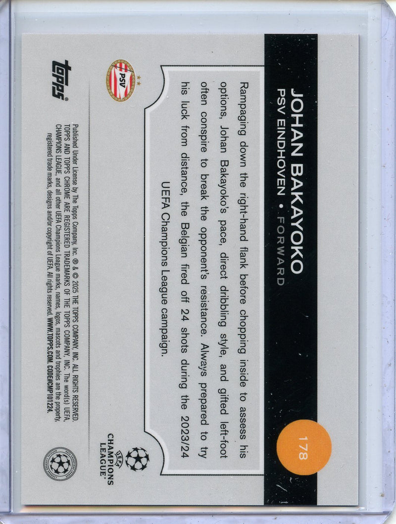 2024-25 Topps Chrome UEFA Club Comps Johan Bakayoko Red Prism 5/5