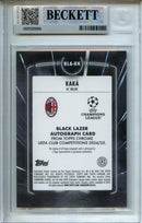 2024-25 Topps Chrome UEFA Club Comps Kaka Black Lazer Autographs Neon Green 87/99