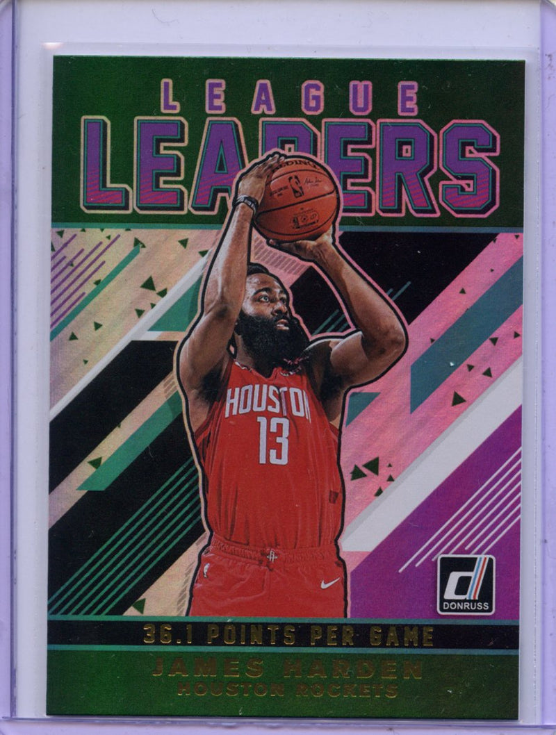 2019-20 Panini Donruss James Harden League Leaders Green Flood