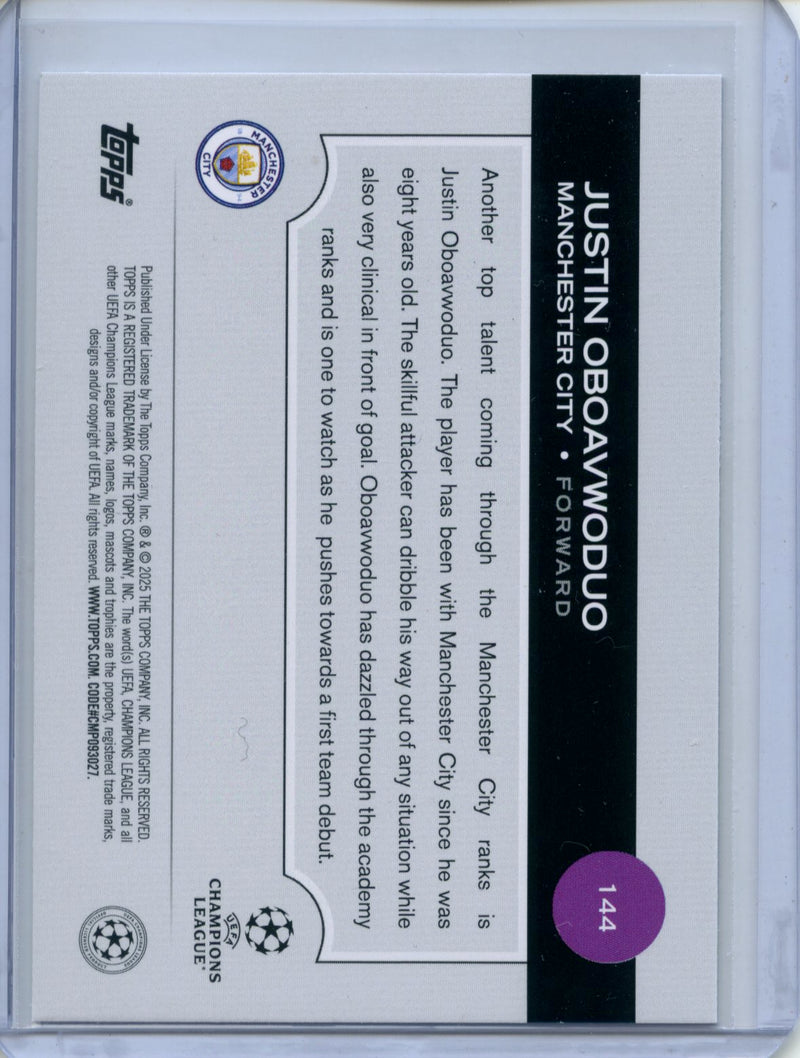 2024-25 Topps UEFA CC Justin Oboavwoduo Northern Lights