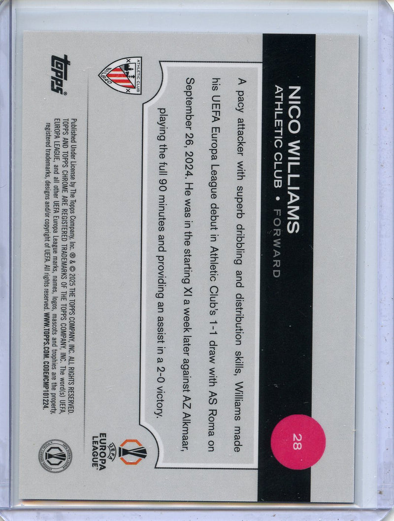 2024-25 Topps Chrome UEFA Club Comps Nico Williams Black Prism 9/10