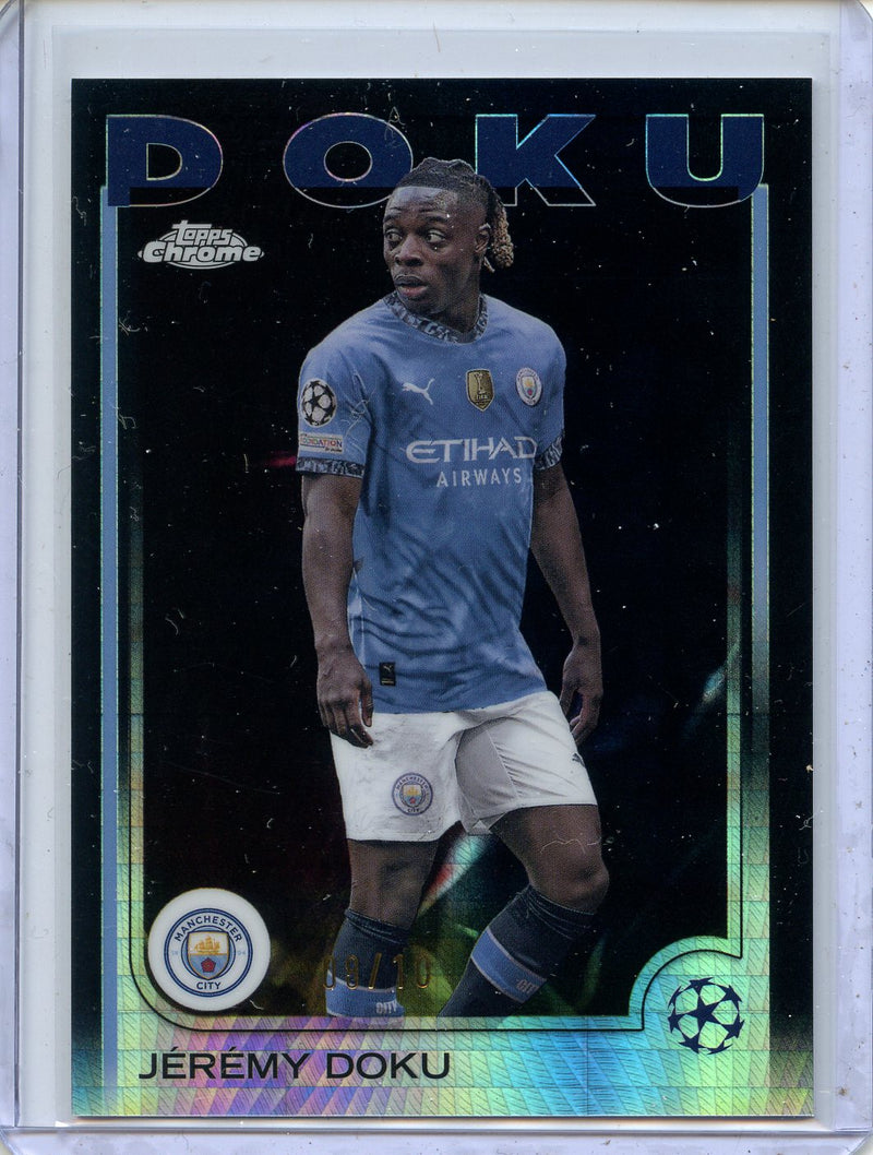 2024-25 Topps Chrome UEFA Club Comps Jeremy Doku Black Prism 8/10