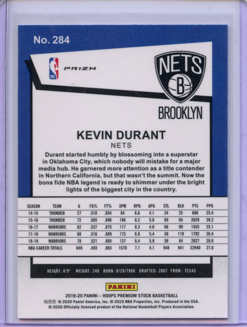 2019-20 Hoops Premium Kevin Durant Tribute Blue Prizm