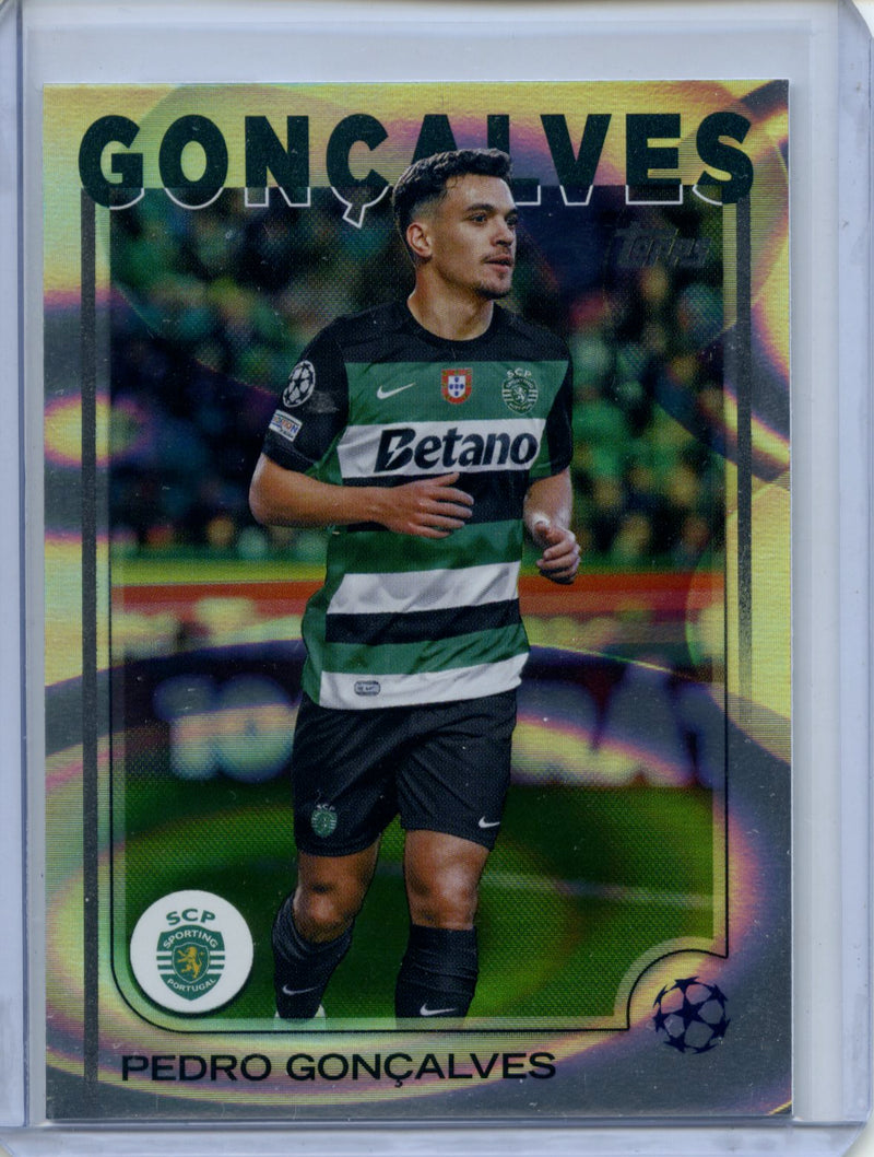 2024-25 Topps UEFA CC Pedro Goncalves Rain Drops