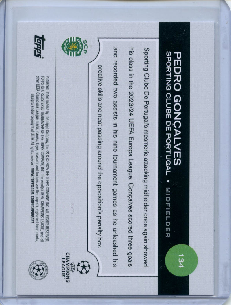 2024-25 Topps UEFA CC Pedro Goncalves Rain Drops