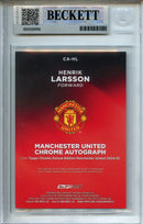 2024-25 Topps Chrome Deluxe Manchester United Henrik Larsson Autographs Red Devil 1/5