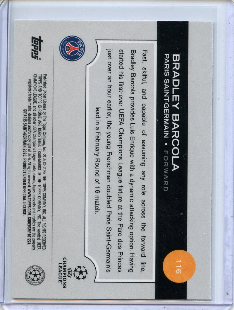 2024-25 Topps Chrome UEFA Club Comps Bradley Barcola Wave
