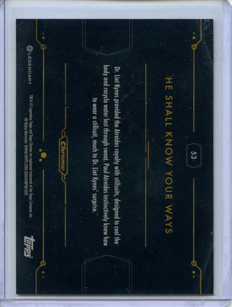 2024 Topps Dune Chrome He Shall Know Your Ways Arrakis Beige Pulsar