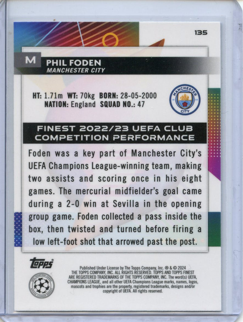 2023-24 Topps Finest UEFA Club Competitions Phil Foden