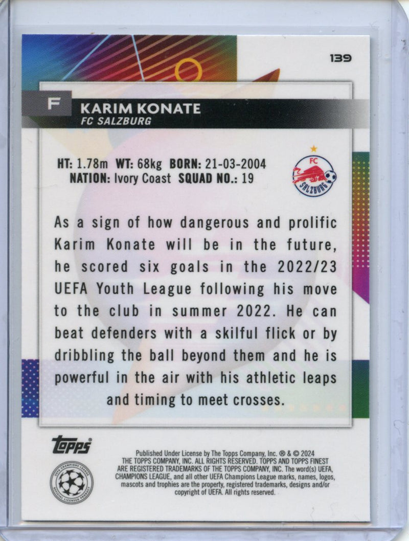 2023-24 Topps Finest UEFA Club Competitions Karim Konate