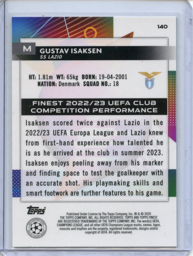 2023-24 Topps Finest UEFA Club Competitions Gustav Isaksen