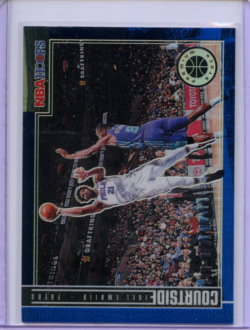 2019-20 Hoops Premium Joel Embiid Courtside Blue Prizm