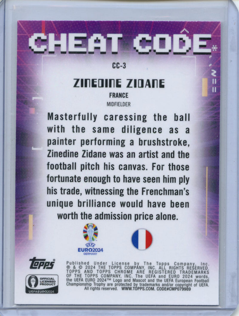 2024 Topps Chrome UEFA Euro Zinedine Zidane Cheat Code