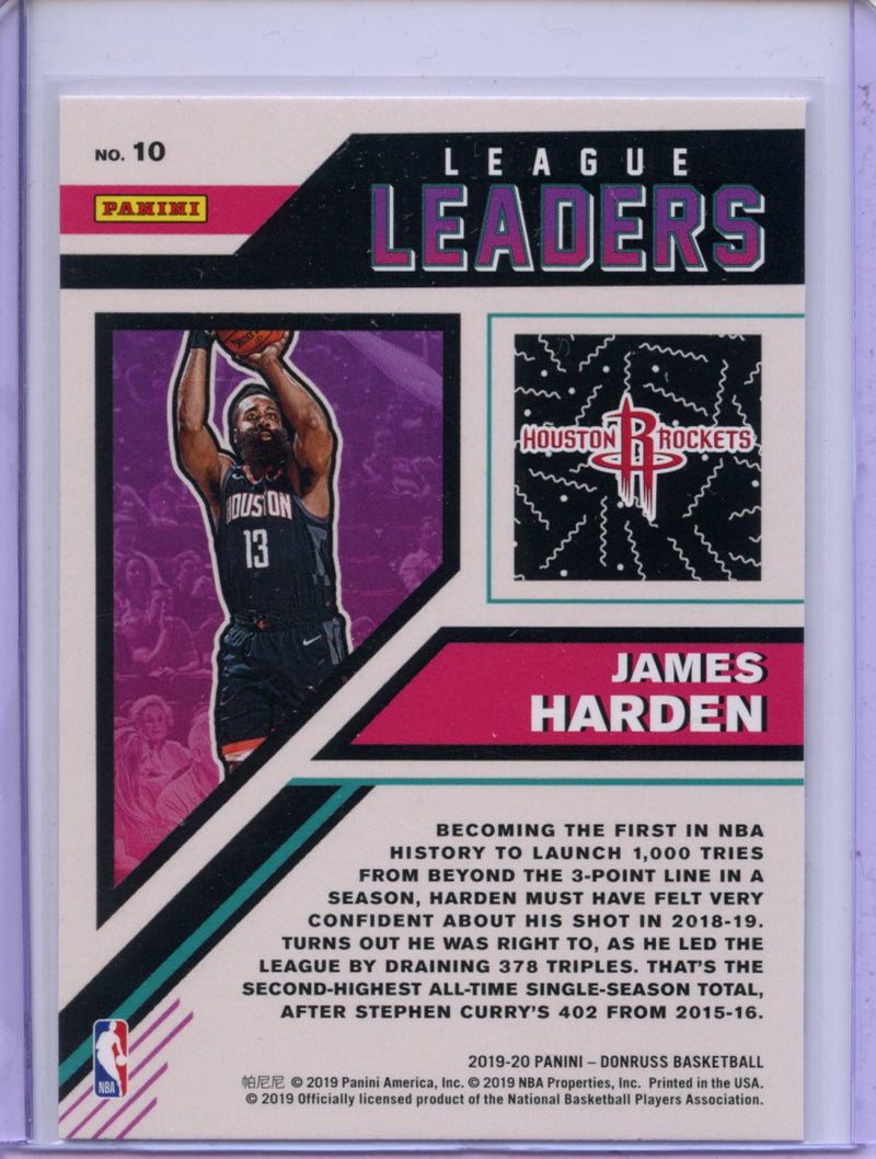 2019-20 Panini Donruss James Harden League Leaders