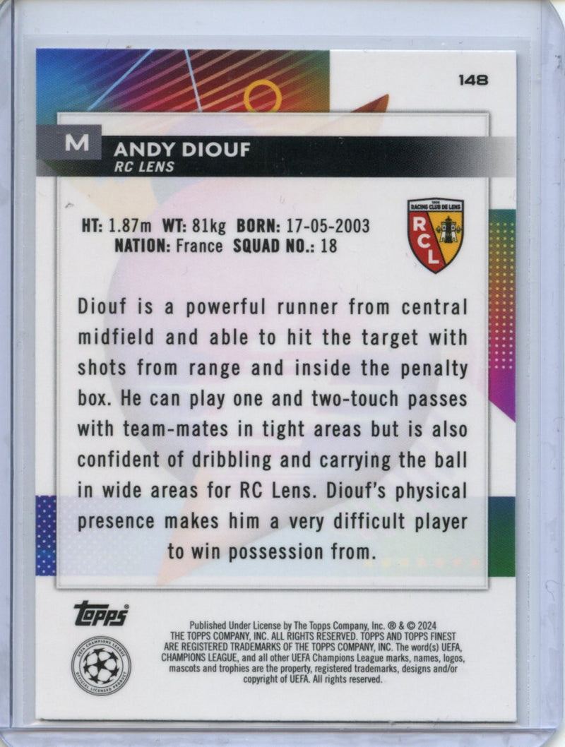 2023-24 Topps Finest UEFA Club Competitions Andy Diouf